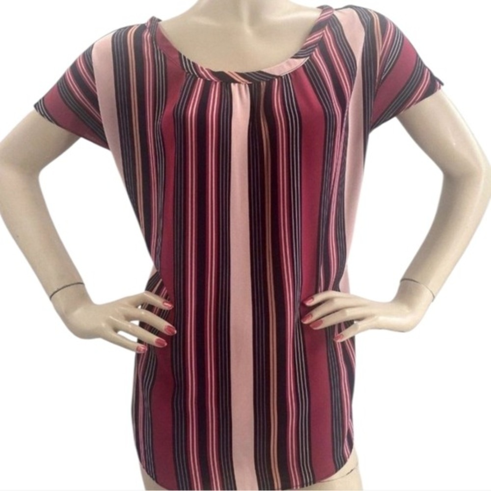 Loft striped keyhole back shirt Striped Soft Comfy Shirt‎ Women's Size XL